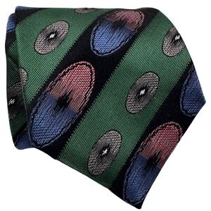 Ermano Neck Tie Mens Silk Geometric Novelty Germany European Whimsical Vtg Retro